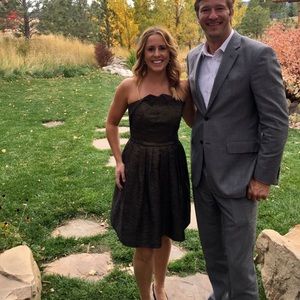 Halston Heritage Black and Gold Dress